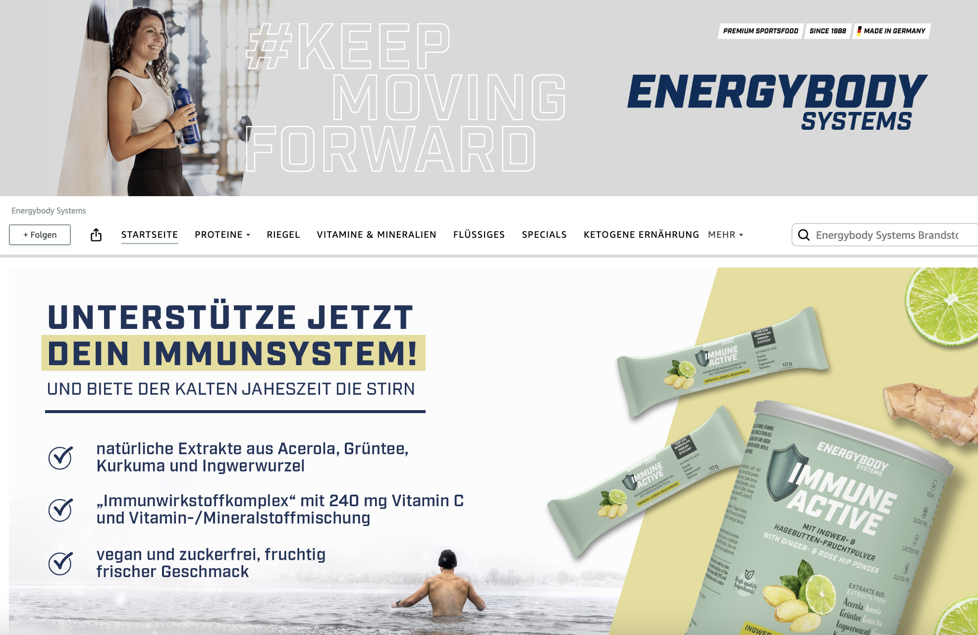 Screenshot: EnergyBody Brandstore auf Amazon