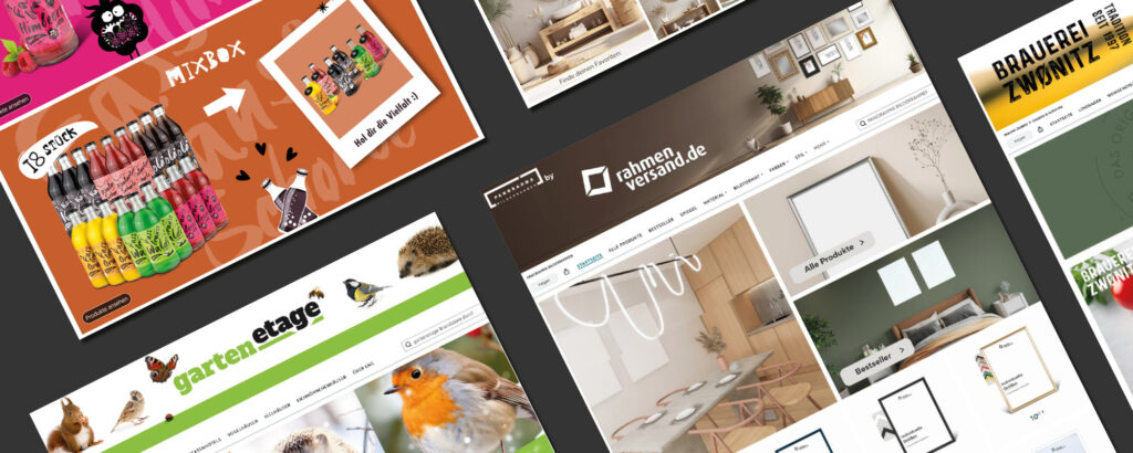 Diverse Vorschauen von Amazon Brandstores